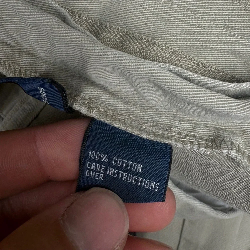 Polo Ralph Lauren Hammond Pant Mens 36x32 Tan Khaki Pleated Cuffed Chinos Cotton